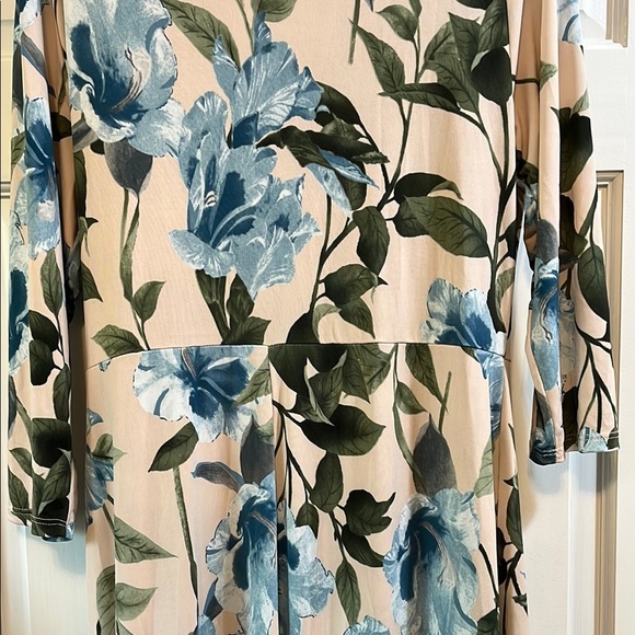 Janette Plus USA Floral Long Sleeve Wrap Midi Dress with Tie Front - Size 1X - Picture 14 of 16